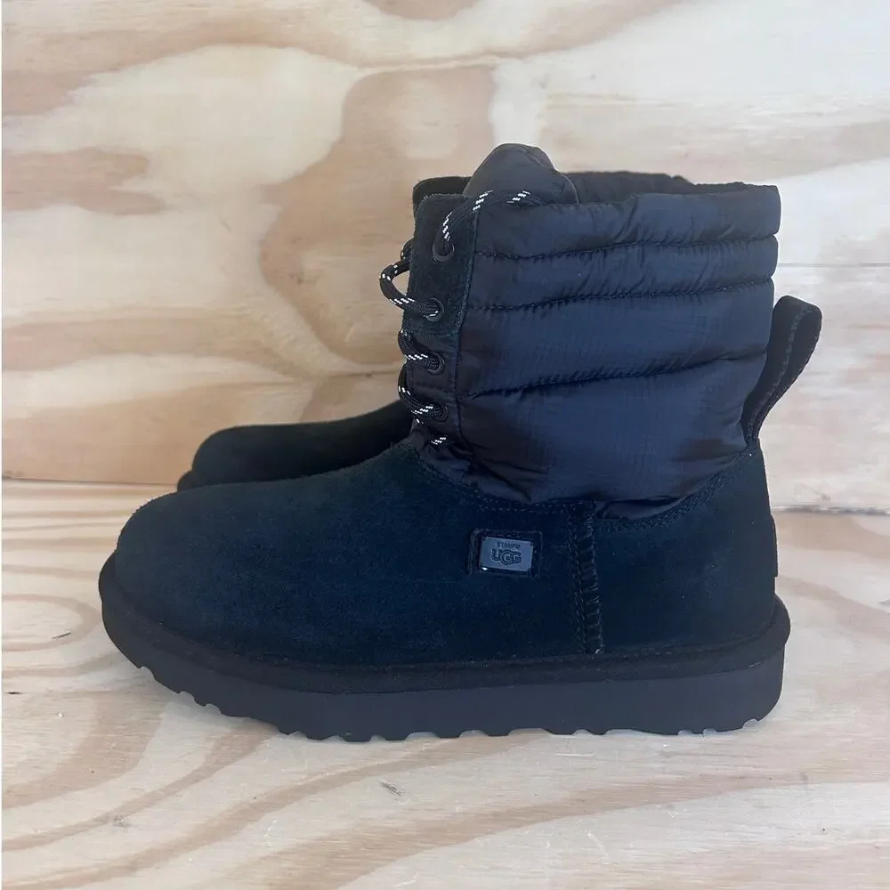 UGG - X Stampd Lace-Up - Boots - Black - Big Girl's - 5 - S/N 1119192
